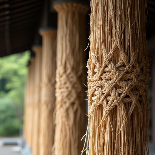 The sacred ropes (shimenawa) of the Izumo Taisha Grand Shrine.