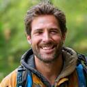 Happy traveler Lars Johansson on a trail.